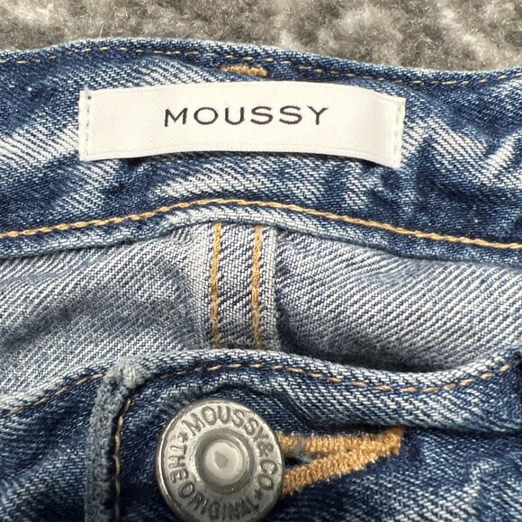 Moussy Vintage Bowie Selvedge Patch Tapered Straight Jeans Womens Size 26 - Picture 4 of 14